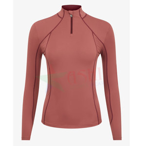 Nuevas camisas ecuestres de manga larga con media cremallera personalizadas, pantalones, capa Base de equitación con logotipo personalizado para deportes - Product Image 1