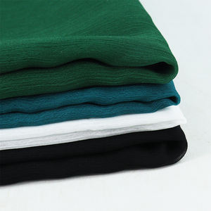 लक्जरी मुस्लिम महिलाओं को क्रिकल रेशम चिफॉन स्कार्फ शादी के वील्स बनावट वाली क्रीपे शिफॉन शॉल - Product Image 4