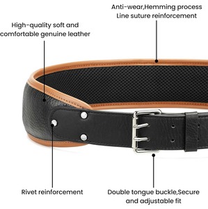 Cinturón de Herramientas de Cuero Personalizado de la Mejor Calidad, Cinturón Acolchado Resistente con Refuerzos de Remaches para Electricistas, Carpinteros y Enmarcadores - Product Image 2
