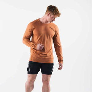 Algodón Poliéster OEM Manga larga Manga completa Deportes Fitness Gimnasio Otoño Invierno Camiseta para hombres - Product Image 2