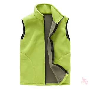 Lông Cừu Vest Eo Áo Khoác Không Tay Lông Cừu Cơ Thể Ấm Hơn Không Tay Zip Túi Áo Khoác Lông Cừu Vest