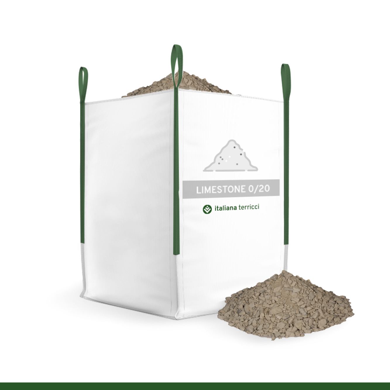 Чистый известняк для строительства и сельского хозяйства, Сделано в Италии, очищенный материал для дорожного тротуара, садоводства