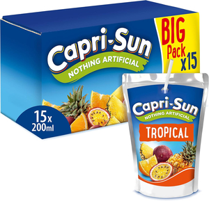 Capri-Sun Tropical 10x200ml Prix d'usine Haute qualité Capri Sun Tropical Boisson en sachet 10x20cl - 2L - 2000ml - Product Image 1
