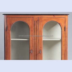 ตู้เสื้อผ้าบานกระจกใส ทำจากไม้มะฮอกกานีเก่าคุณภาพสูง รุ่น 1424 - Product Image 2