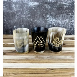 Vaso de chupito de cuerno de buey de búfalo natural hecho a mano, copa de cuerno de ganado vikingo para amantes del vino de la India disponible - Product Image 4
