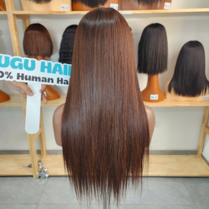 Perruques à dentelle frontale transparente ombrée, 100% cheveux vierges non traités, cheveux humains vietnamiens lisses, dentelle frontale 13x4, pré-épilées, 200% - Product Image 4