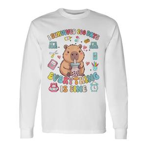 ฉันรอดชีวิตมาจากการอยู่โรงเรียน 100 วันแล้ว-เสื้อยืดแขนยาวที่ดีงามและทนทาน - Product Image 1