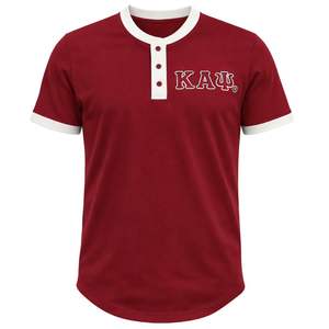 Chemise Henley Premium Kappa Alpha Psi en Cramoisie à Manches Courtes avec Lettres Grecques et Patte de Boutonnage pour Tenue Décontractée Universitaire Grecque - Product Image 3