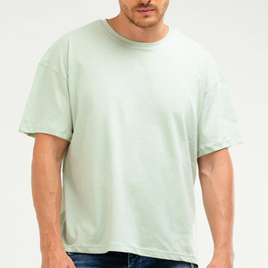 Camiseta de verano de algodón 95% de alta calidad para hombre, Camiseta de punto 100% holgada con cuello redondo, manga corta, logotipo personalizado, estilo Formal - Product Image 5