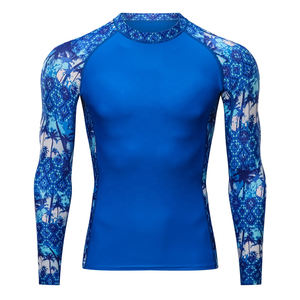 OEM Rash Guard personnalisé respirant et écologique pour hommes, en Spandex, UPF50, pour le surf, la plongée, les chemises de compression, BJJ, MMA, Gym - Product Image 4