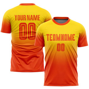 Vente en gros conception personnalisée ensemble de maillots de football blanc orange coupe automatique vierge pour le football service OEM techniques de coupe automatisées - Product Image 1
