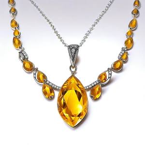 Collar de cadena de flores de diamante de lujo, collar con colgante de piedras preciosas de Plata de Ley 925 para mujer - Product Image 6