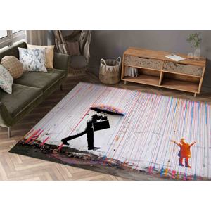 Alfombra Colorida de Lluvia de Banksy: Alfombra de Chenilla Impresa en 3D, Alfombra Delgada No Tejida - Product Image 1