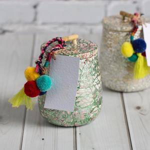 Luxurious Ramadan Gift <b>Box</b> Eggshells Inlay Storage Jar With Colorful Tassel Decoration For Eid Mubarak Home And <b>Party</b> Use - Product Image 2