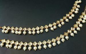 Bracelet de cheville Kundan de haute qualité Meenakari travail fabriqué à la main Design indien traditionnel bijoux ethniques pour mariages, festivals - Product Image 2