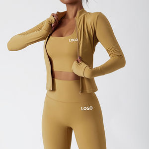 Ensemble de sport pour femmes grande taille, coupe ajustée, vêtements de sport actifs, veste de yoga pour la salle de sport, respirant, antibactérien, écologique - Product Image 1