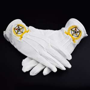 Gants maçonniques en coton blanc sur mesure, taille unique, fabriqués pour les gants maçonniques - Product Image 3