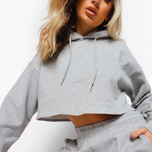 Vente en gros de survêtements décontractés en coton pour femmes, crop top Hodi, survêtement pour femmes avec logo simple et imprimé, survêtement pour femmes, survêtement pour femmes - Product Image 5