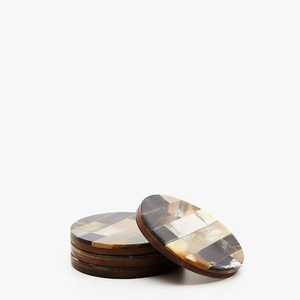 Posavasos de cuerno de búfalo natural elegante para té, café, jugo, vino, hecho a mano, restaurante, Bar, Hotel, oficina, decoración, alfombrillas y almohadillas - Product Image 1