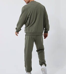 Nouveau arrivé 2025 100% coton hommes survêtement tenue décontracté Oneck sweat et pantalon ensemble personnalisé DTF imprimé logo hommes survêtements - Product Image 2