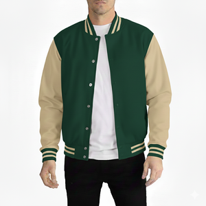 Chaquetas Varsity para Hombre Más Vendidas, Logotipo Personalizado, Cuello Alto, Exterior de Poliéster/Algodón, Transpirable, Cortavientos - Product Image 1