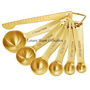Matériel en laiton Designer Fancy Look Ustensiles de cuisine Tasses à mesurer et cuillère Ustensiles de cuisine Outils Gadget Fournitures du fournisseur indien - Product Image 3