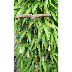 Beaded Iron Windchime Indian Metal Crafts Decorative <b>Bell</b> <b>Chimes</b> with Vertical Pattern Mobiles Suncatcher for Hanging - Product Image 5