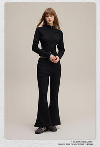 Poncho Street Dry 2025 Autunno Vintage Americano Slim con Cerniera Antirughe Collo Alto Manica Lunga per <span class=keywords><strong>Donna</strong></span> - Product Image 2