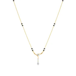 Collar Mangalsutra con Diamantes en Forma de Gota de Crepúsculo - Joyería Coleccionable Cultural - Product Image 4