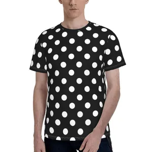 Black And White Polka Dot Print T-Shirt Couple Trendy Modern Art Casual T-Shirts Summer Vintage Tees Shirts