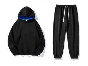 2025 personnalisé poids lourd 430 grammes coton français éponge à capuche pantalons de survêtement ensemble pour hommes surdimensionné blanc survêtement solide à capuche - Product Image 4