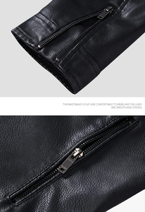 Chaqueta de cuero americano de alta calidad para hombres Cuero real de lona de primera calidad barato para primavera y otoño Estilo británico - Product Image 5