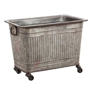 Maceta con forma de cubo de Metal grande de Material galvanizado para decoración de jardín Hotel utilizado con ruedas superventas - Product Image 6