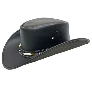 Sombrero de vaquero de cuero informal unisex cuatro estaciones deportes al aire libre ajustable para hombres y mujeres - Product Image 5