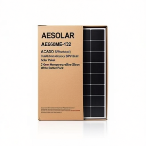 Panel Solar Monocristalino AESOLAR AE660ME-132 de Alta Eficiencia BIPV de Media Celda, 210 mm, con Lámina Trasera Blanca, en Paquete de Palés - Product Image 2