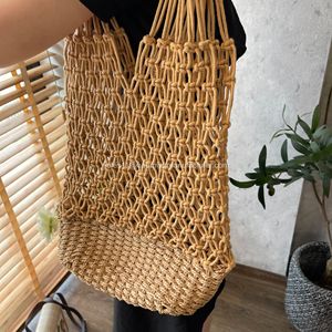 A la mode! Sac à bandoulière bohème en corde de coton macramé, sac en filet de l'usine - Product Image 2