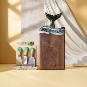 Planche à découper en bois en forme de queue de poisson avec poignée, cadeau idéal pour la cuisine à domicile, les mariages, les fêtes de pendaison de crémaillère et les occasions spéciales, en provenance d'Inde - Product Image 2