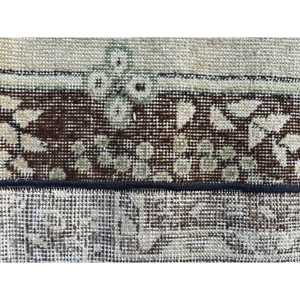 Tapis turc à accents persans 3,7x4,4 pieds, tapis en laine persan brun vintage - Product Image 3