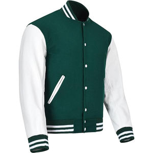 Vestes universitaires pour hommes, streetwear, vestes de baseball, uniformes de baseball, vestes brodées avec manches en cuir PU, vestes de baseball pour femmes - Product Image 2