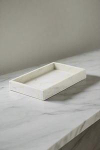 Plateau en marbre, accessoire polyvalent pour la maison, adapté aux thèmes traditionnels, modernes et intérieurs, améliorant l'harmonie de la décoration globale - Product Image 2