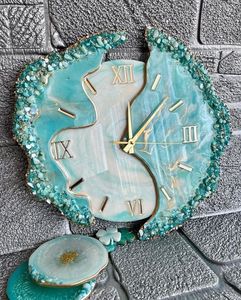 Reloj de Pared de Resina Epoxi HECHO A MANO, Tamaño Personalizado, Funciona con Pilas, Diseño Moderno, Decoración para el Hogar y Bodas, 100% Calidad - Product Image 2