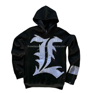 Custom Men Custom Applique Patch <b>Embroidery</b> Jogger Acid Wash Sun Faded Flared Sweatsuit Hoodie Sweatpants Tracksuits <b>Set</b> - Product Image 2