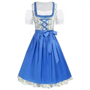 Robe bavaroise pour femmes, dernier design, longueur genoux, épaules dénudées, silhouette en A, tissu polyester léger tissé - Product Image 1