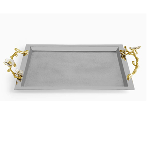 Papillon gingko couleur dorée métal forme ronde design décoratif décoration de la maison servant des fruits et plateau de nourriture - Product Image 6