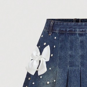 กระโปรงผ้ายีนส์สำหรับผู้หญิงกระโปรงผ้าเดนิมลดรอยยับดีไซน์ร้อนแรง - Product Image 5