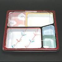 Boîte à lunch Bento jetable pour supermarché emballage en plastique pour aliments conception de couleur emballage à emporter conteneur 5 compartiments