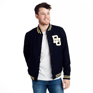 Veste de baseball varsity pour homme de bonne qualité, en toile légère, respirante, écologique, à séchage rapide, avec des patchs brodés - Product Image 3