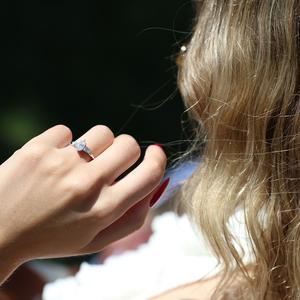 12x6mm Marquise Cut Moissanite Engagement Ring with Baguette Side <b>Stones</b> | Elegant Wedding Jewelry - Product Image 4