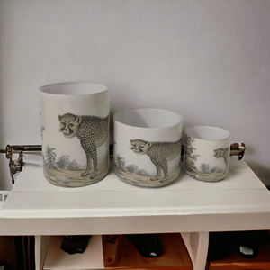 Estampado de leopardo verde oliva último diseño personalizado pegatina vidrio votivo centro de mesa boda decoración del hogar tarros de velas vacías recipiente - Product Image 4