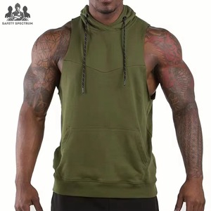 Men's 100% Cotton Sleeveless <b>Hoodies</b> <b>for</b> Workout <b>Gym</b> Fitness-Breathable Eco-Friendly Winter Outdoor Wear - Product Image 5